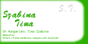 szabina tima business card